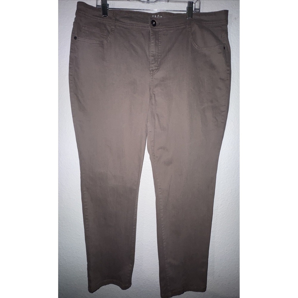 Style & Co. Women's 18W Plus Size Willowbark Brown Slim Leg Stretch Jeans NWOT